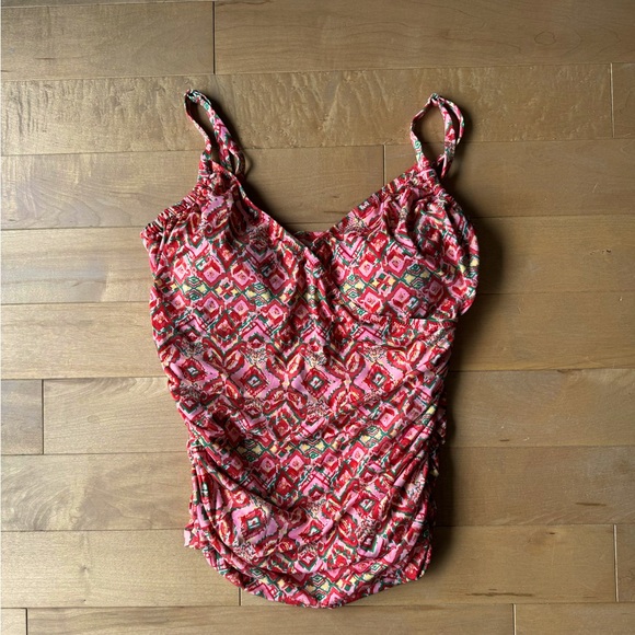 Garnet hill  3 piece, rushed swim skirt, bikini bottom, tankini 8 sunset - Picture 8 of 14